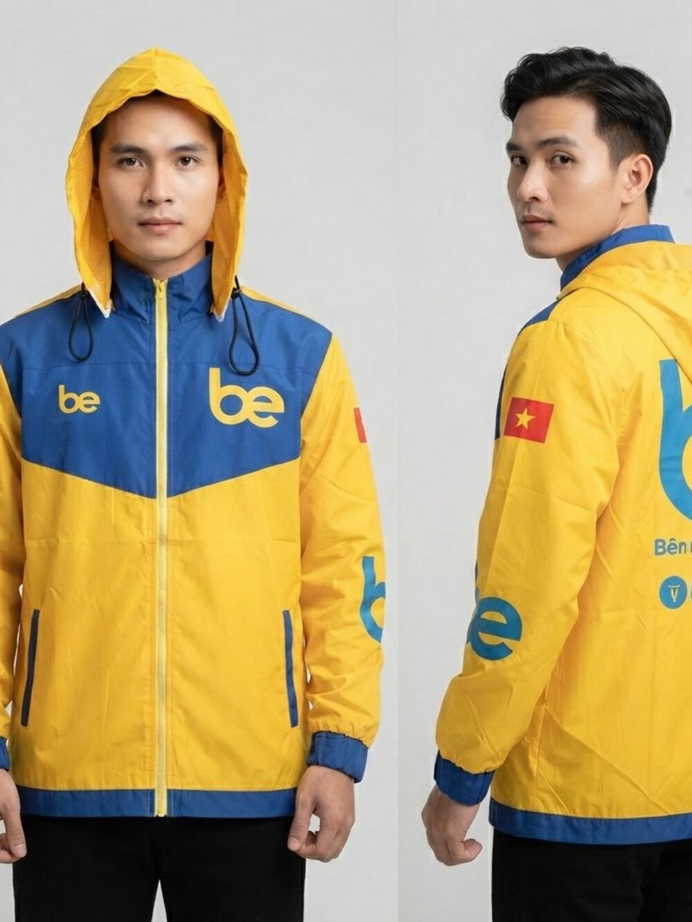 Be Group Vietnam Official Rider Jacket Windbreaker Yellow Blue Size Medium NEW